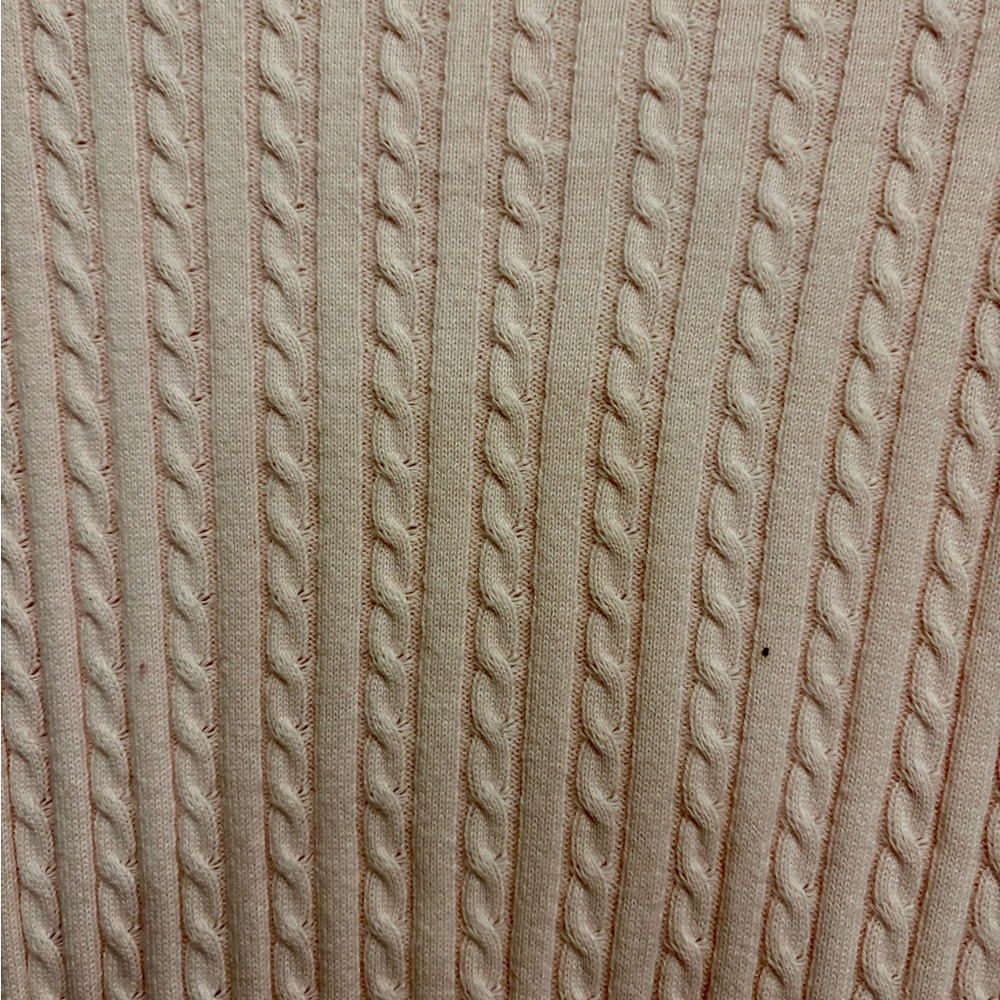 Pink Cable Knit Sweater with Black Trim - Picture 3 of 7